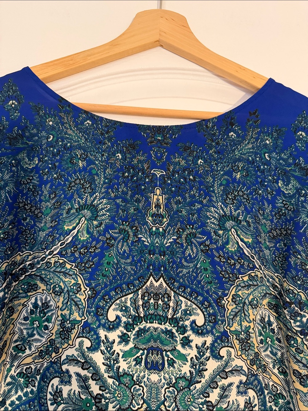 Rose & Olive Blue Paisley Print Tunic Top size L - Picture 5 of 10